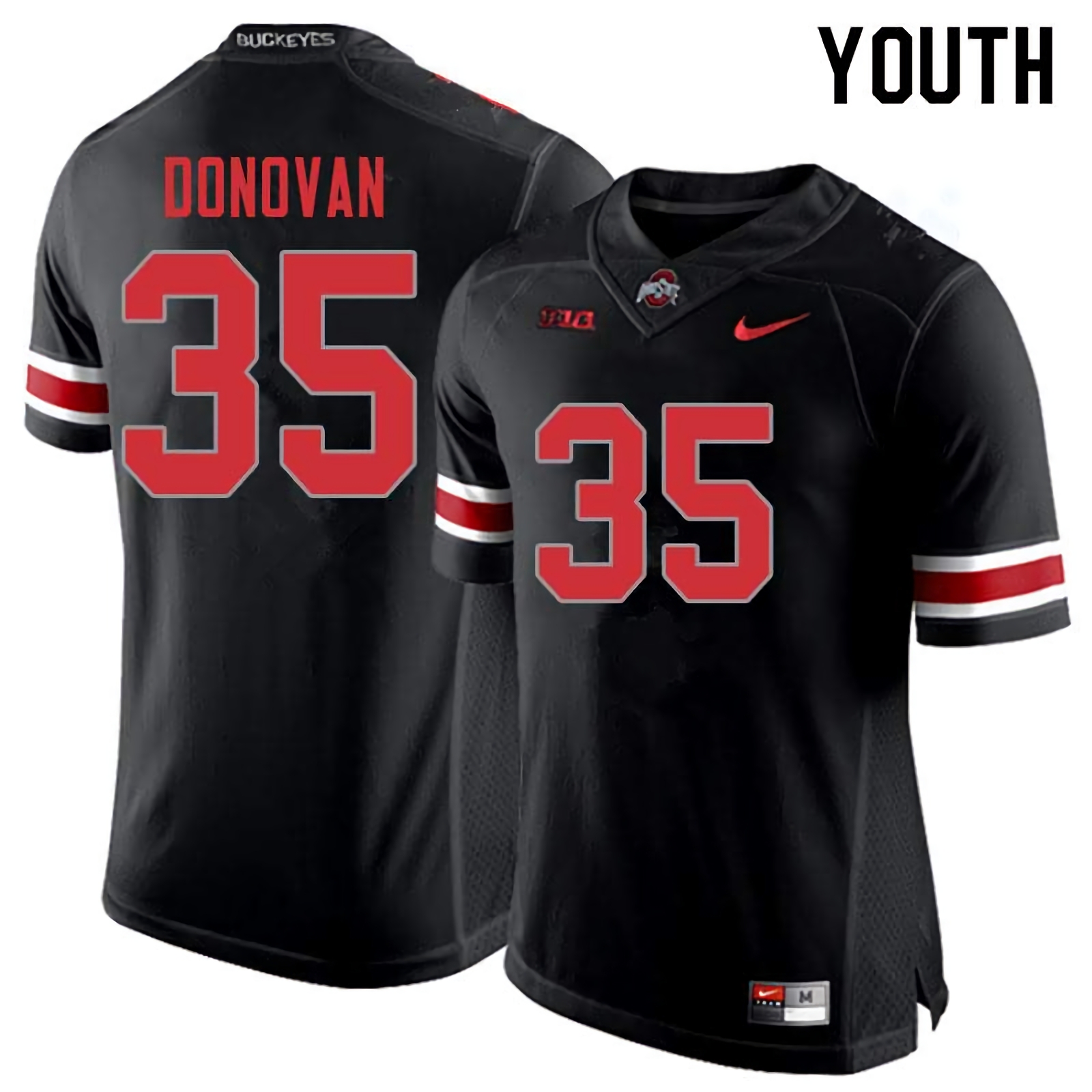 Luke Donovan Ohio State Buckeyes Youth NCAA #35 Nike Blackout College Stitched Football Jersey WEF4556BO
